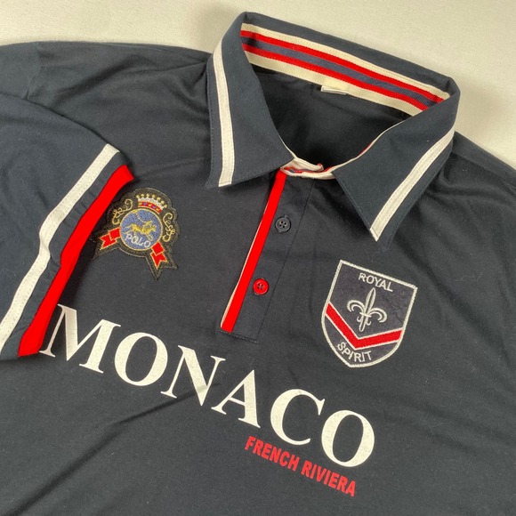 Polo Shirt Monaco French Riviera Emblems Cotton‎ Casual 3XL